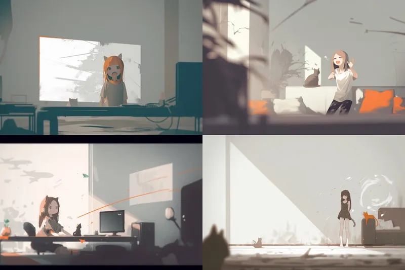 Serene Minimalist Anime Scene - Пример 2