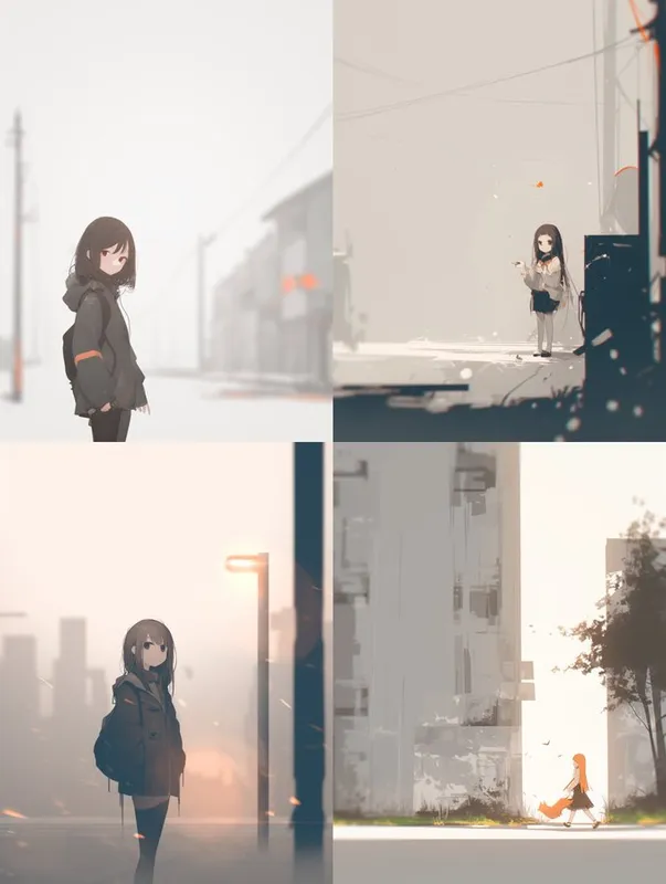 Serene Minimalist Anime Scene - Пример 3