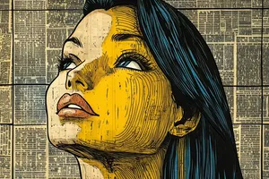 Pop Art Portrait on Newsprint - Пример 1