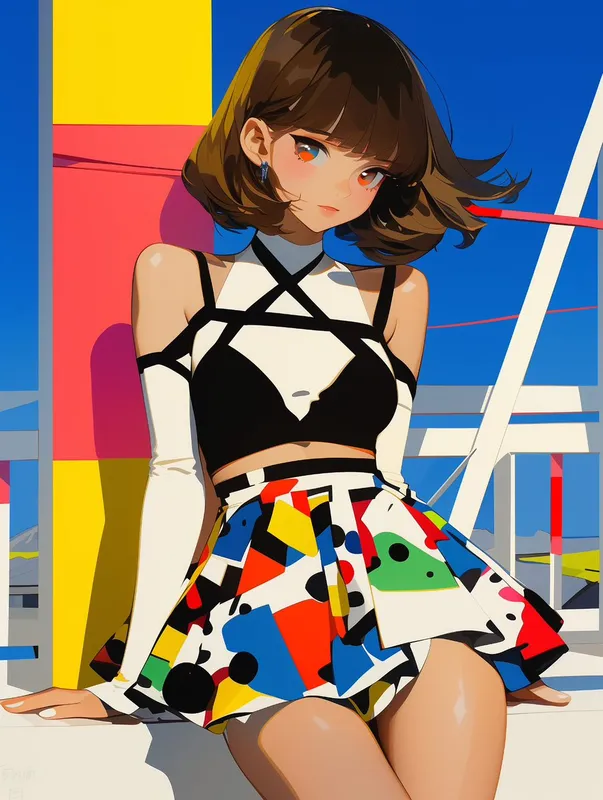 Vivid Geometric Anime Style - Пример 2