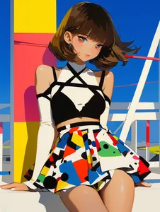 Vivid Geometric Anime Style - Пример 1