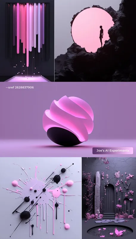 Minimalist Abstract in Pink and Black - Пример 2