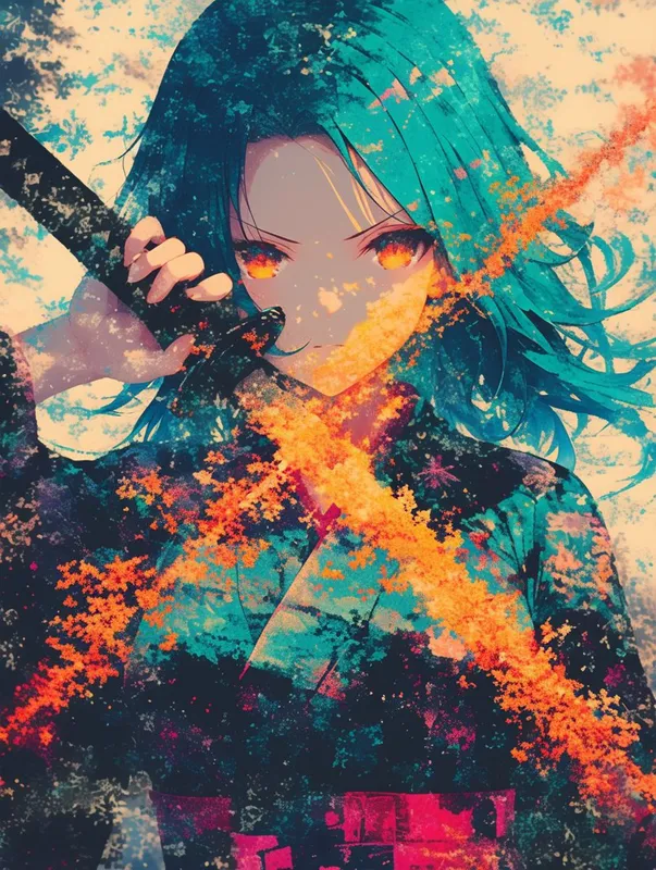 Vibrant Samurai Anime Aesthetic - Пример 1