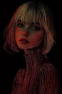 Neon Glitch Portrait - Пример 1