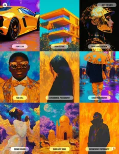 Vibrant Surrealism with Gold Accents - Пример 1