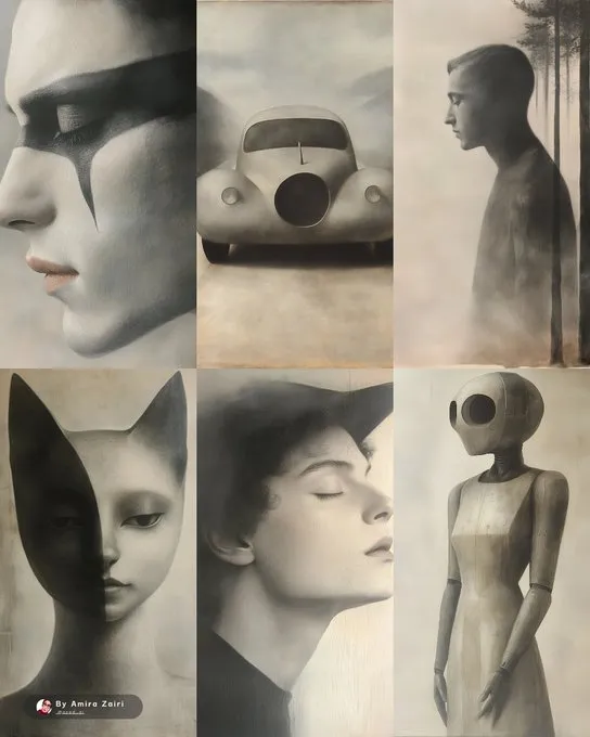 Surrealist Monochrome Portraits - Пример 2