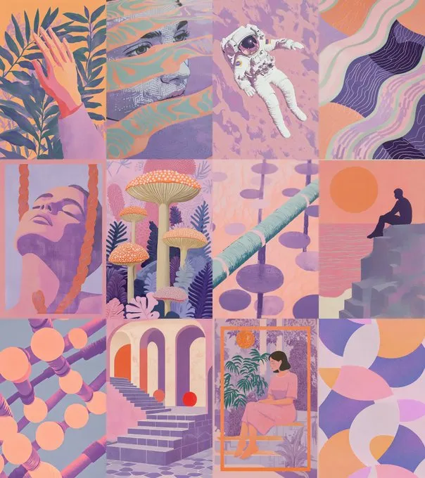 Dreamy Retro Futurism Collage - Пример 2