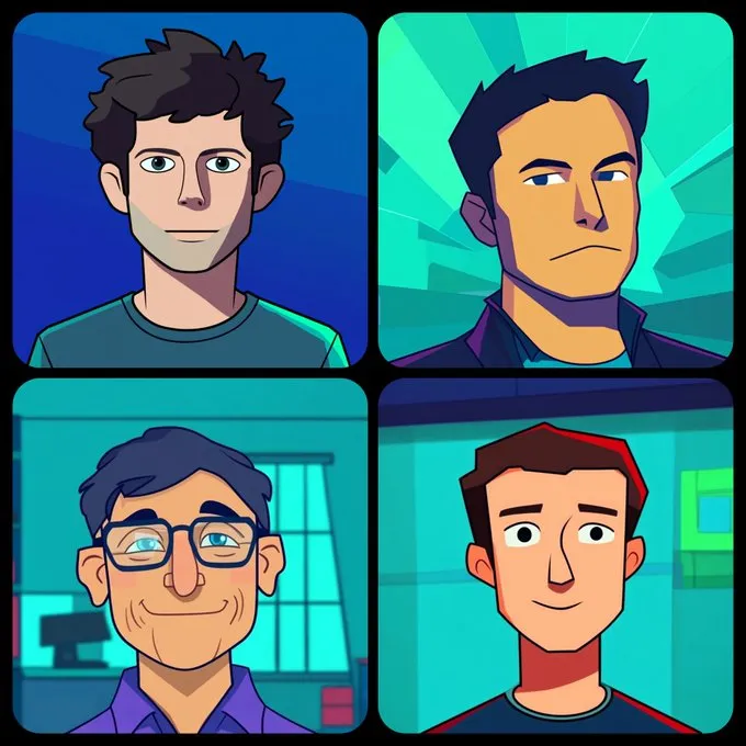 Vibrant Cartoon Portraits - Пример 2