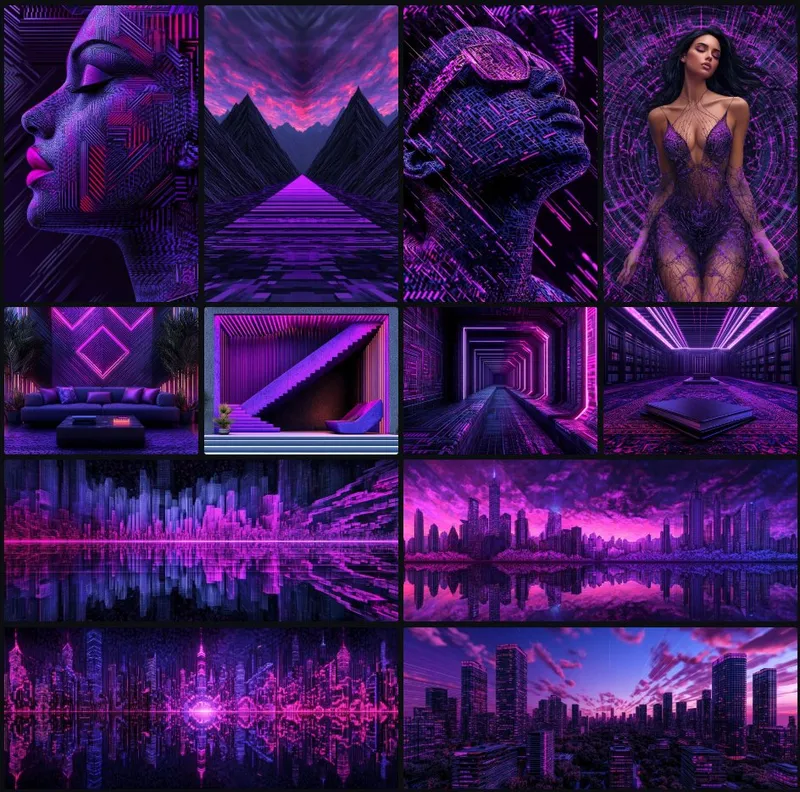 Futuristic Purple Dreamscape - Пример 1