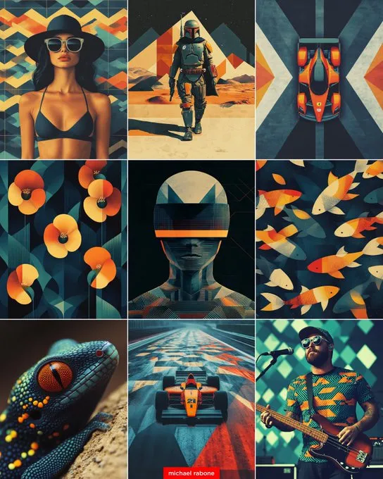 Vibrant Geometric Abstraction - Пример 1