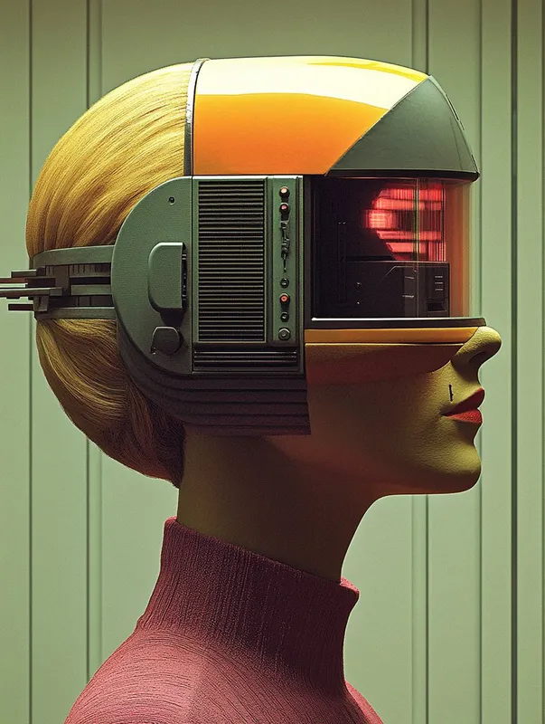 Futuristic Portrait with Retro Futurism Aesthetic - Пример 2