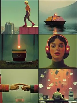 Futuristic Portrait with Retro Futurism Aesthetic - Пример 3