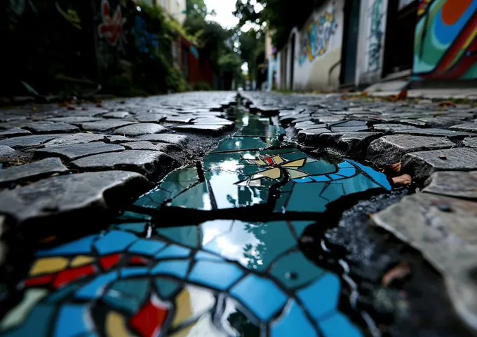 Vibrant Mosaic in Urban Setting - Пример 1