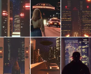 Retro Sci-Fi Cityscape - Пример 1