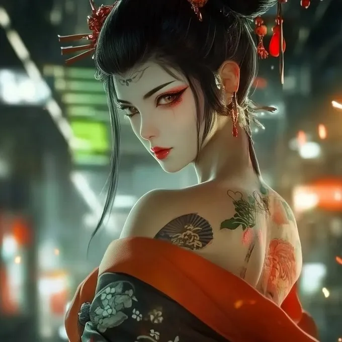 Futuristic Geisha Elegance - Пример 2