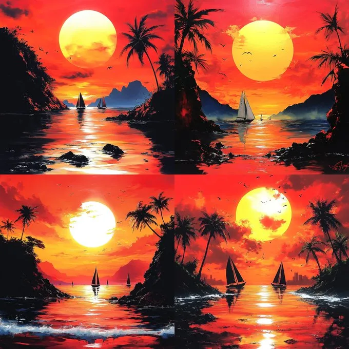 Vibrant Tropical Sunset - Пример 2