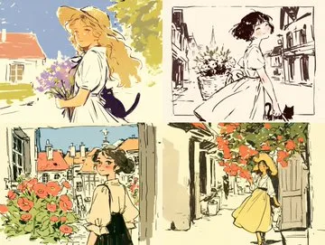 Whimsical Vintage Maid Illustration - Пример 4