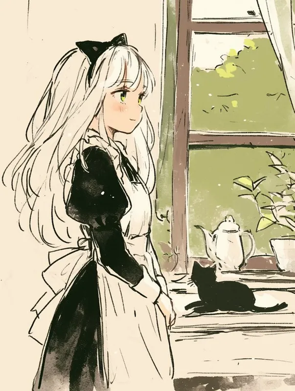 Whimsical Vintage Maid Illustration - Пример 1