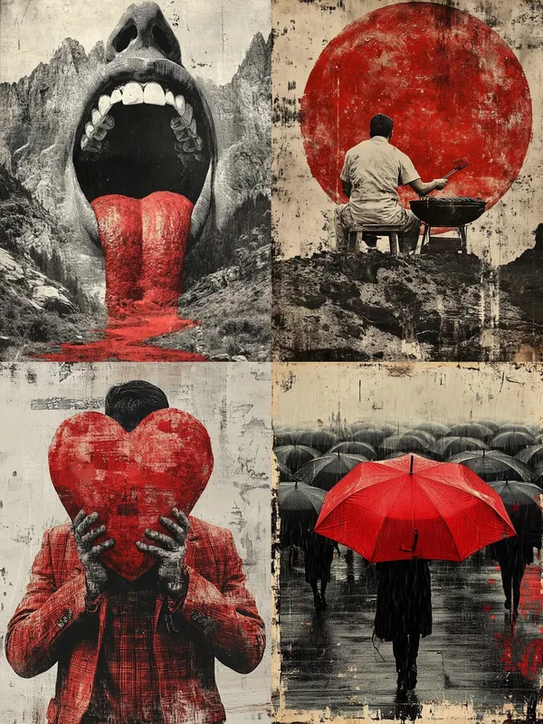 Surreal Red Emphasis Collage - Пример 2
