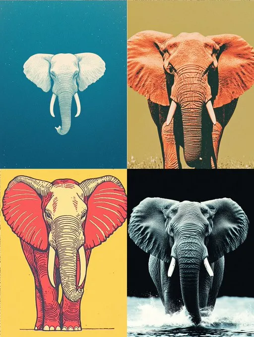 Vibrant Elephant Pop Art - Пример 2