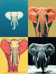 Vibrant Elephant Pop Art - Пример 1