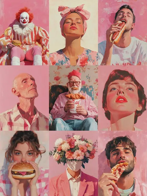 Vibrant Pink Pop Art Portraits - Пример 1