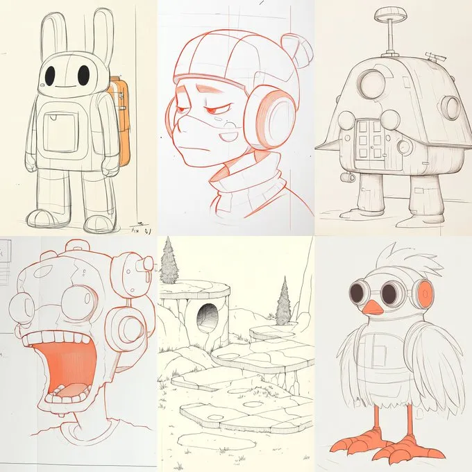 Robotic Whimsy Sketches - Пример 2
