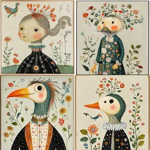 Earthy Tones Watercolor Character Design - Пример 3