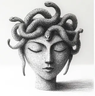 Monochrome Scribble Art - Пример 1