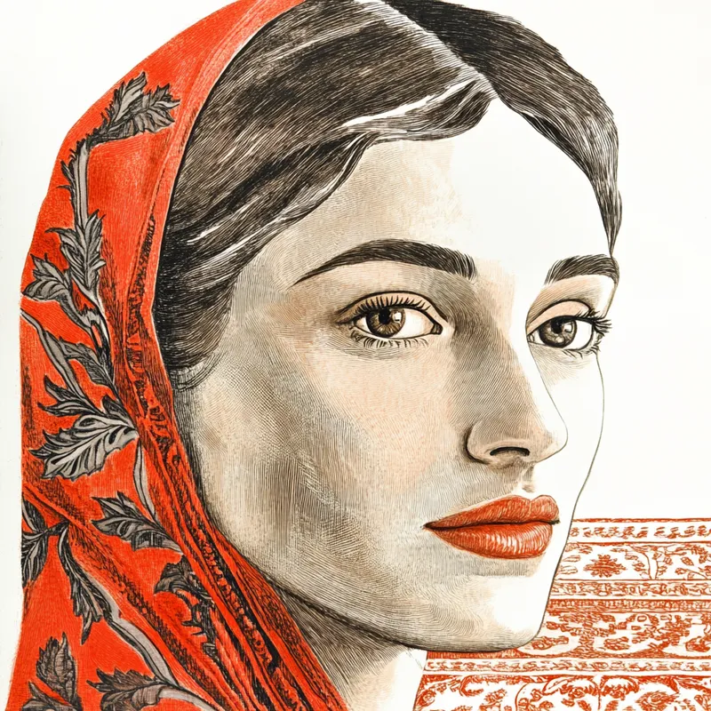 Traditional Asian Elegance in Red - Пример 2