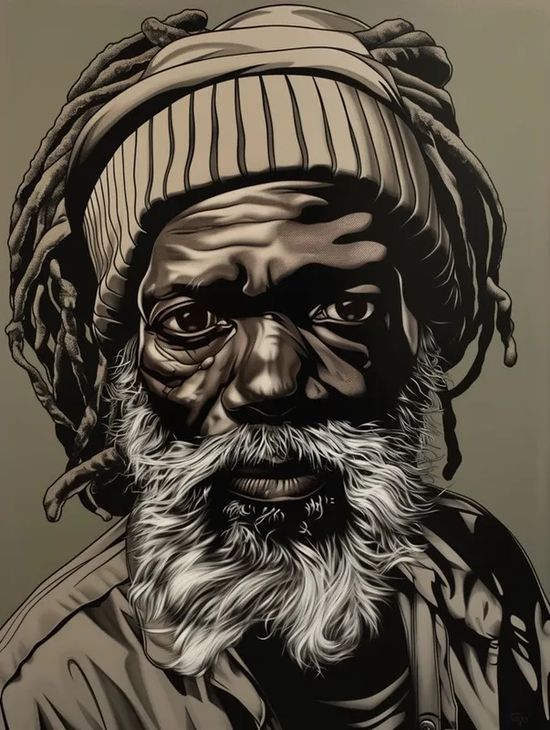 Bold Monochrome Portrait with Retro Vibes - Пример 4