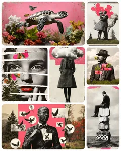 Abstract Surrealism in Monochrome and Red - Пример 4