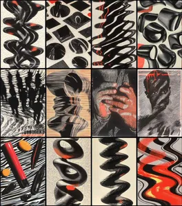 Abstract Surrealism in Monochrome and Red - Пример 1