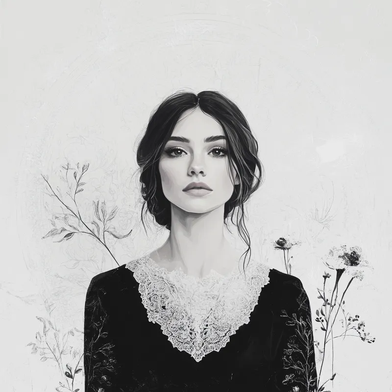 Monochrome Elegant Vector Goth - Пример 2