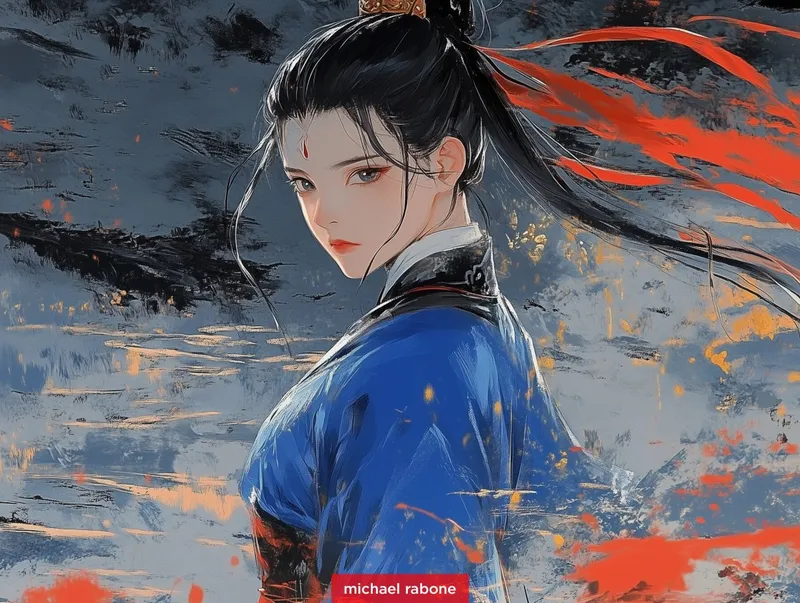 Dynamic Samurai Portrait - Пример 4