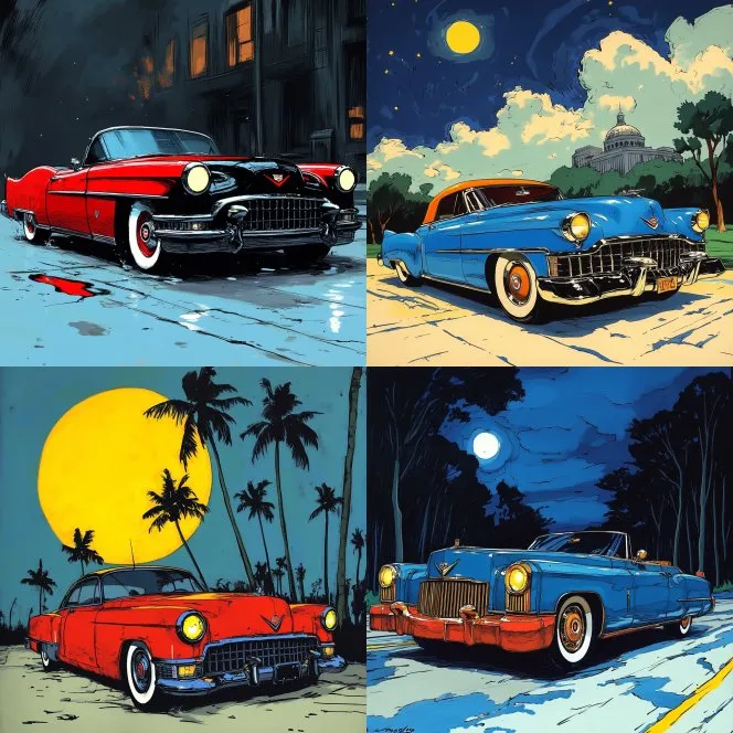 Vintage Pop Art Cadillacs - Пример 3