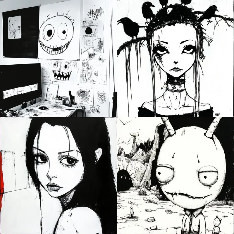 Ink Sketch Gothic Surrealism - Пример 2