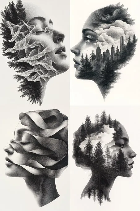 Surreal Double Exposure Portraits - Пример 2