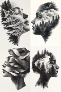 Surreal Double Exposure Portraits - Пример 1