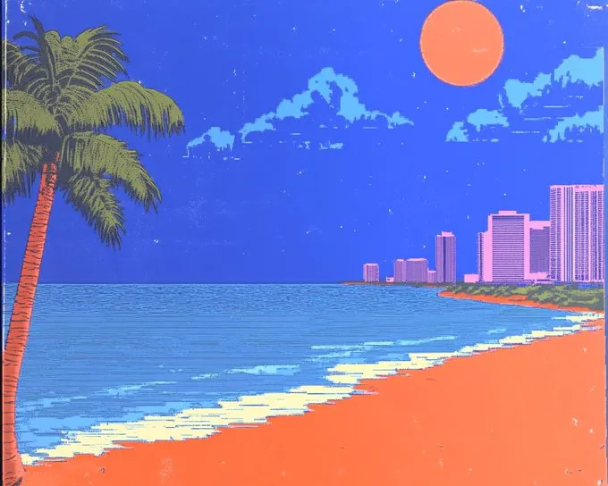 Vaporwave Miami Dreamscape - Пример 2