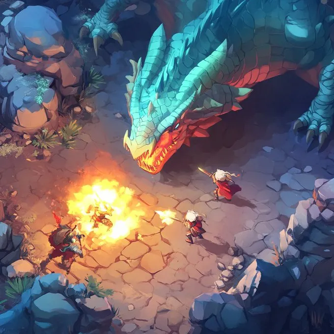 Vibrant Fantasy Battle Scene - Пример 2