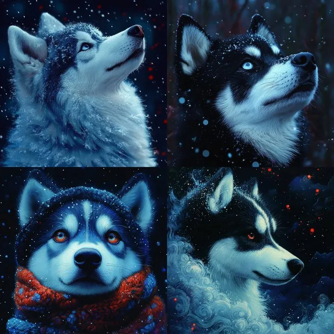 Ethereal Winter Canine Portraits - Пример 2