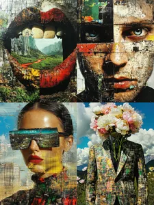 Surreal Collage of Faces and Nature - Пример 1