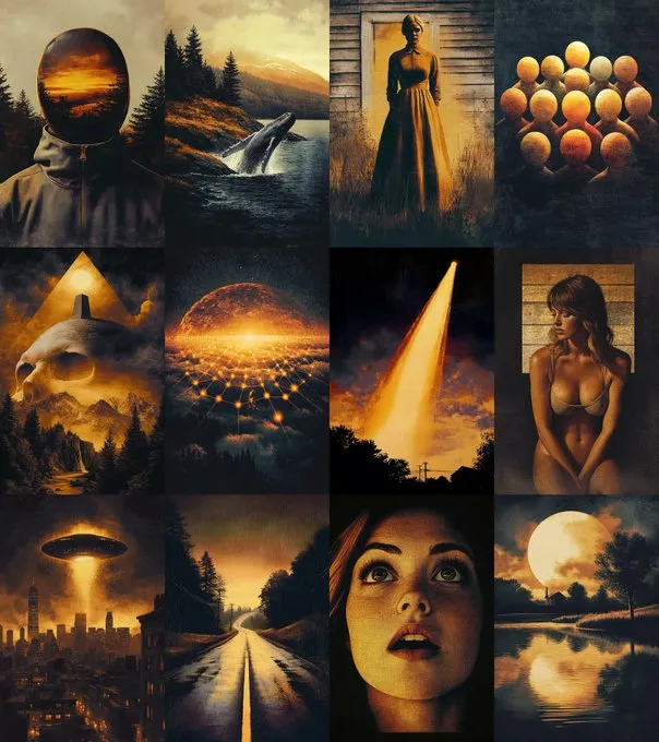 Obsidian Horizons: Monochromatic Oil Surrealism - Пример 2