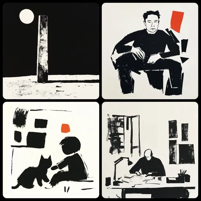 Abstract Monochrome Minimalism - Пример 2