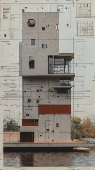 Architectural Blueprint Aesthetic - Пример 1