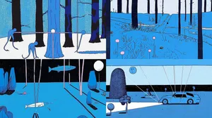 Surreal Dreamscape in Blue - Пример 1