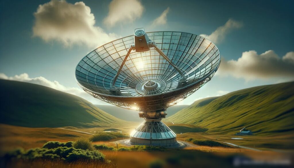 Подробное изображение сложной спутниковой антенны в сельской местности - Пример 2