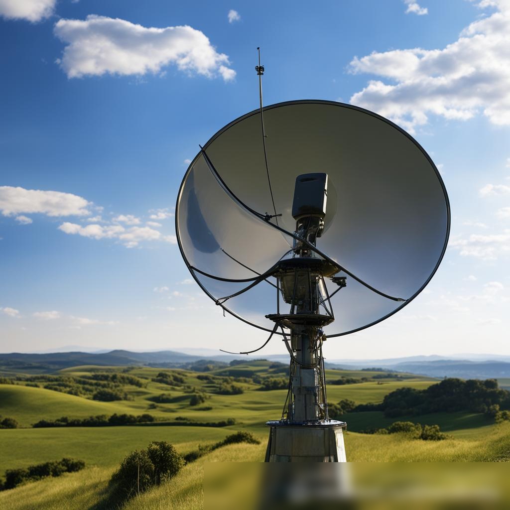 Подробное изображение сложной спутниковой антенны в сельской местности - Пример 3