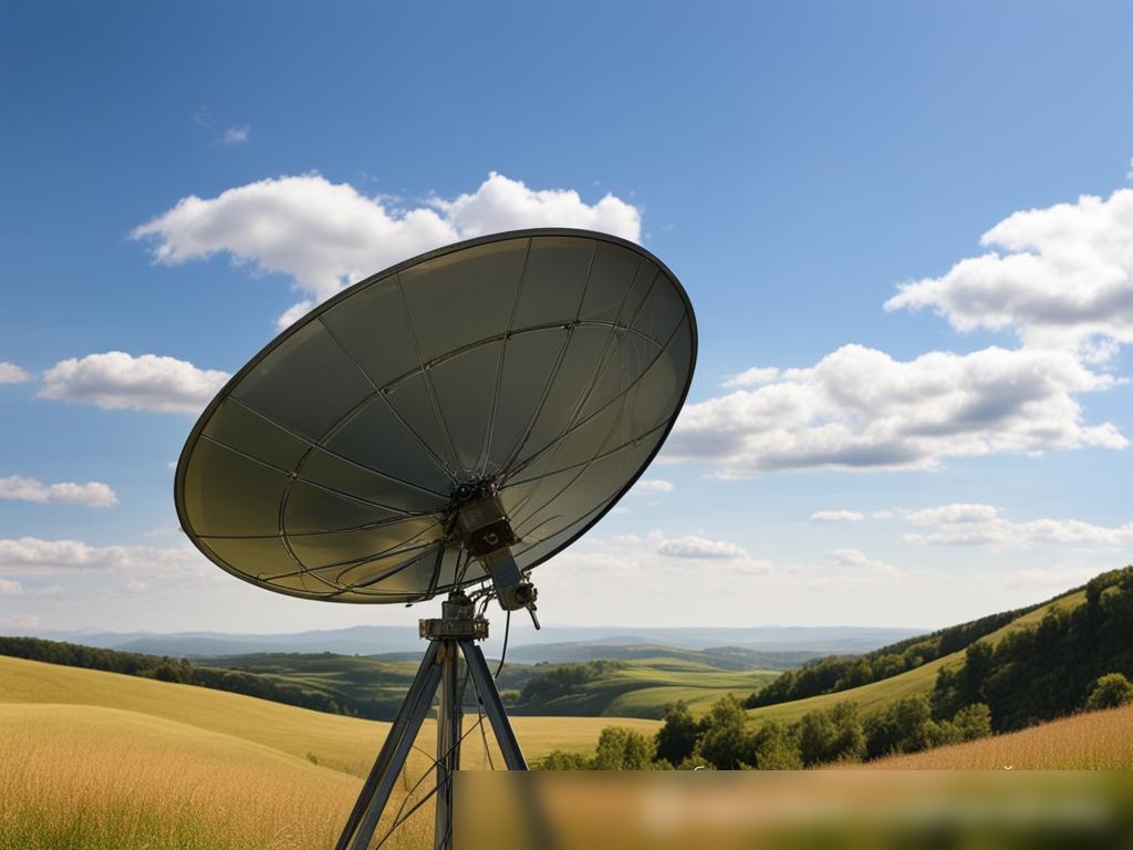 Подробное изображение сложной спутниковой антенны в сельской местности - Пример 4
